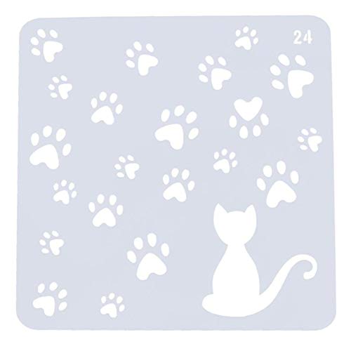 Lankater DIY Schablonen-Schablone, Katze Fußabdruck Stencils Vorlage Malerei Scrapbooking Embossing Stamping Album-fertigkeit-Geschenk von Lankater