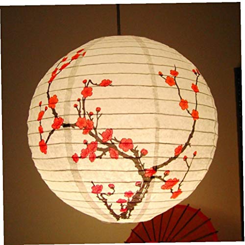 Pflaumenblüte Runde Papierlaterne Lampenschirm Chinese Oriental Art-Licht-Restaurant Hochzeit Wohnkultur Geschenke 35cm von Lankater