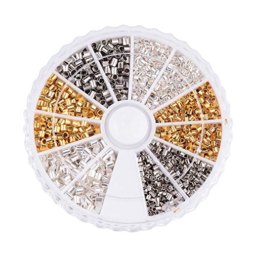 Lanko 1,5 2,0 mm 3 Farben Kupferrohr Crimp End Beads Kit Abstandsperlen für Schmuckherstellung Lieferungen Halskette DIY Lanko 1,5 2,0 mm 3 Farben Kupferrohr Crimp End Beads Kit Abstandsperlen für Schmuckherstellung Lieferungen Halskette DIY von Lanko