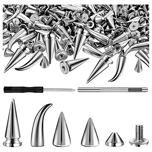 Lanko 150 Sets Silber Gemischte Form Spikes und Nieten Kegel Krokodilspikes Leder Nieten Kit für Kleidung Schuhe Gürtel DIY Lanko 150 Sets Silber Gemischte Form Spikes und Nieten Kegel Krokodilspikes Leder Nieten Kit für Kleidung Schuhe Gürtel DIY von Lanko