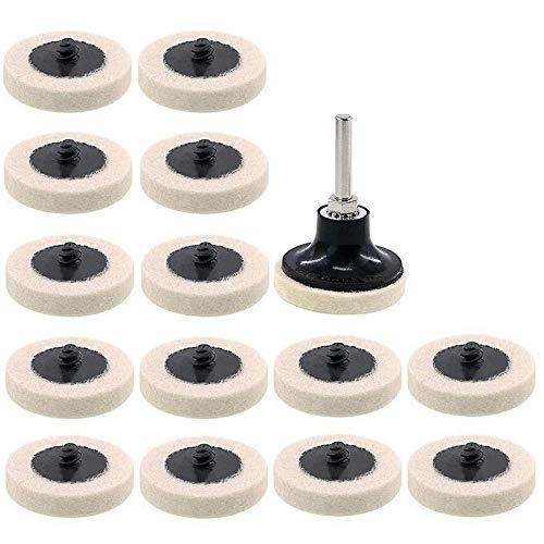 Lanko 16 Stück 5,1 cm (2 Zoll) Polierpads für Stoffscheiben, mit Schaft von 0,63 cm (1/4 Zoll), für Reinigung und Polieren von Lanko