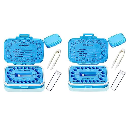 Lanko 2 x Zähne, Aufbewahrungsbox, für Kinder, Zähne, Aufbewahrung, Zähne, Laub, Box von Lanko