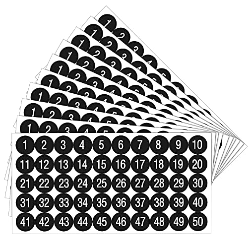 Lanko 20 Stück Aufkleber mit 1 bis 50 Zahlen, selbstklebend, 2,5 cm, zur Klassifizierung von Lagerbeständen Lanko 20 Stück Aufkleber mit 1 bis 50 Zahlen, selbstklebend, 2,5 cm, zur Klassifizierung von Lagerbeständen von Lanko