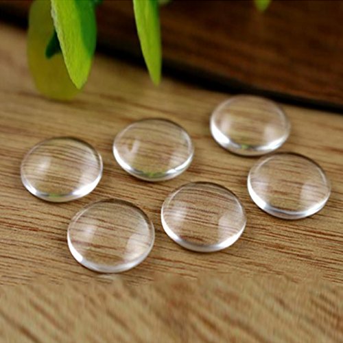 Lanko 50 Stück/Packung, 12 mm, rund, flach, Rückseite aus klarem Glas, hohe Qualität von Lanko