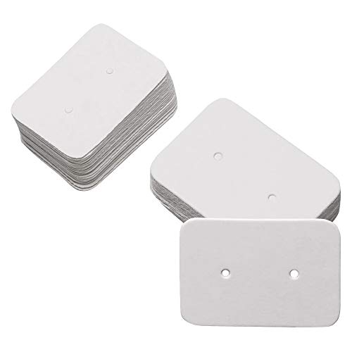 Lanko 50 Stück Serien Kraftpapier weiß Ohrstecker, Ohrringe, Kartenanzeige, Kartenhalter, 3,5 x 2,5 cm (weiß) von Lanko