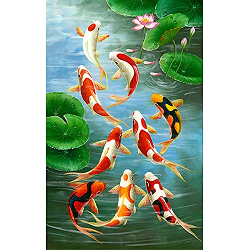 Lanko 5D Art Runde Diamant Karpfen Kits Stickerei Home Decor von Lanko