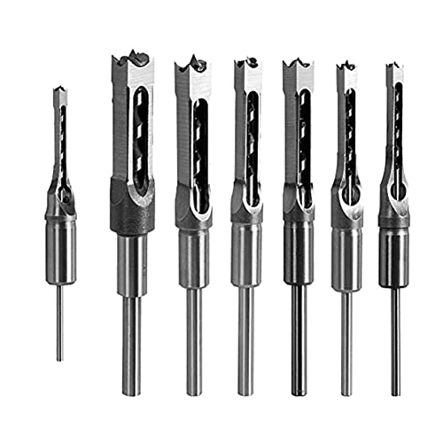 Lanko 7-teiliges Bohrer-Set für quadratische Löcher, Bohrmeißel 1/2 Zoll, 1/4 Zoll, 3/4 Zoll, 3/8 Zoll, 5/8 Zoll, 5/16 Zoll, 9/16 Zoll von Lanko
