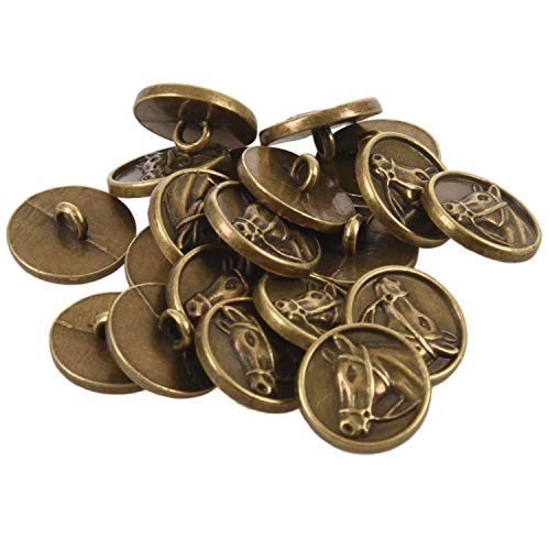 Lanko Knöpfe aus Zinklegierung, rund, bronzefarben, 15 mm Durchmesser, 20 Stück von Lanko