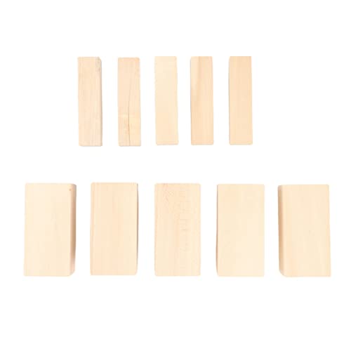 Lanko Lindenholzschnitzblöcke, 10 Stück, für Anfänger, unlackierte Holzblöcke, Schnitzblock-Set (5 l + 5 Stück) von Lanko