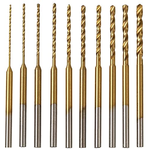 Lanko Mikrodrehbohrer-Set, 10 Stück, 0,6 mm - 2,2 mm, kleiner Bohrer, 2,35 V, HSS, Mini-Gravurbohrer, Bohrwerkzeug von Lanko