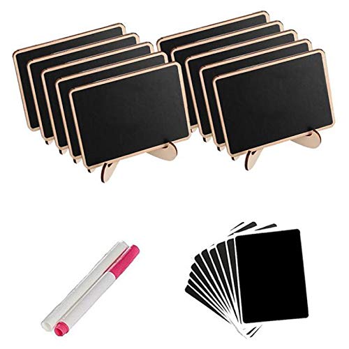 Lanko Mini-Schilder für Tafel, 10 Staffelei, gerahmt, Holztafel für Buffets, Platzkarten für Hochzeiten von Lanko