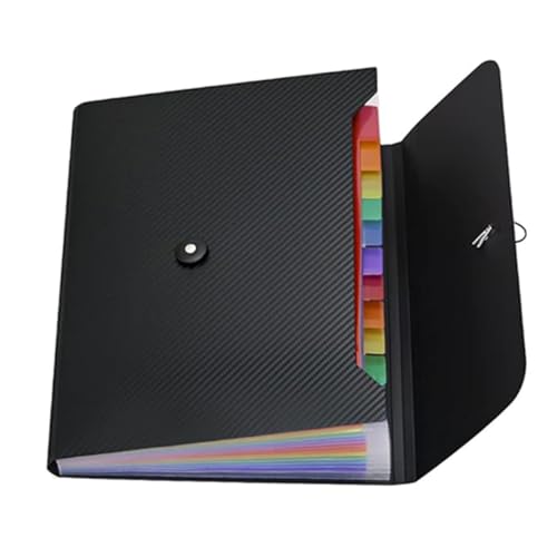 Lanko Ordner-Ordner, ausziehbar, 13 Hüllen, Quittungsmappe, Papier im A4-Format, für Klassenzimmer, Zuhause, einfach zu bedienen, Schwarz von Lanko