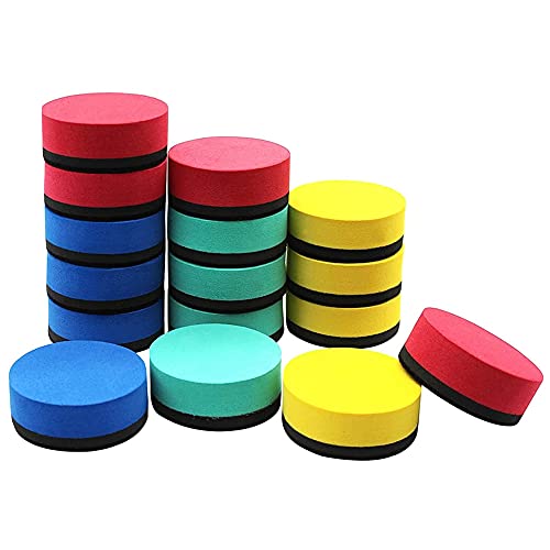 Lanko Packung mit 16 Mini-Trockenlöschern, magnetischer Whiteboard-Reiniger, trocken abwischbar, 4 Farben, 5 x 5 cm von Lanko