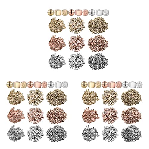 Lanko Spaltenperlen, quadratisch, facettierte Rondelle 4500, runde Kugel-Abstandsperle 2700, quadratische Abstandsperle 1800, zum Selberbasteln von Lanko