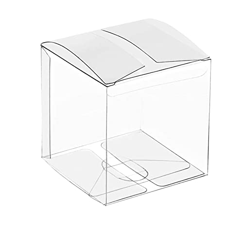 Lanko Transparente Kunststoff-Boxen für Geschenke, PVC-Verpackung, Geschenkverpackung, transparente Süßigkeitenschachtel, Hochzeitsgeschenkboxen, Gastgeschenke, 50 Stück von Lanko