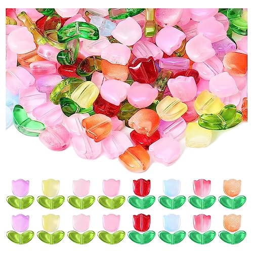 Lanlousy 320 Stück durchscheinende Tulpen Perlen Kristall lose Glas Perlen Perlen Perlen Material Lanlousy 320 Stück durchscheinende Tulpen Perlen Kristall lose Glas Perlen Perlen Perlen Material von Lanlousy