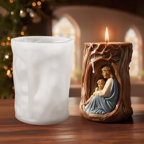 Silikonform Kerzen Gießform, Jesus Silikon-Kerzenform, Baby Jesus Familie Harz Form, Madonna Skulptur Form Silikonform für Harz Kerzenform Für Kerzen Machen, Duftkerzen, Handwerk Ornamente von Lanmijia