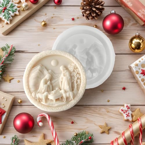 Silikonformen Gießformen Krippe, 3D Silikonform Weihnachten Dekoration, 3D Gipsform Weihnachten Krippe Silikonformen Tischdekorationen für DIY Handwerk, Heimdekoration Silikonformen Gießformen Krippe, 3D Silikonform Weihnachten Dekoration, 3D Gipsform Weihnachten Krippe Silikonformen Tischdekorationen für DIY Handwerk, Heimdekoration von Lanmijia