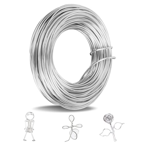 Lanovuto 2 mm Basteldraht, 30 m Draht zum Basteln, Weicher Aluminiumdraht, Schmuckdraht, Silberdraht, Aludraht für Schmuck von Lanovuto