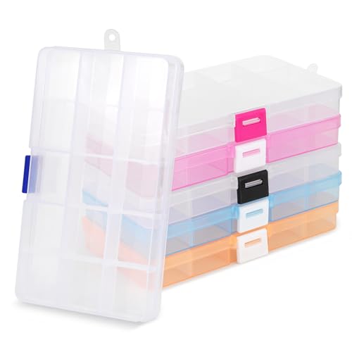 Lanovuto 6 Stück 15 Gitter Sortierboxen für Kleinteile mit Verstellbaren Fächern, Plastik Sortierbox Schmuck, Kleinteile Organizer, Aufbewahrungsbox, Sortierkasten, für Schrauben, Perlen, Ohrring Lanovuto 6 Stück 15 Gitter Sortierboxen für Kleinteile mit Verstellbaren Fächern, Plastik Sortierbox Schmuck, Kleinteile Organizer, Aufbewahrungsbox, Sortierkasten, für Schrauben, Perlen, Ohrring von Lanovuto