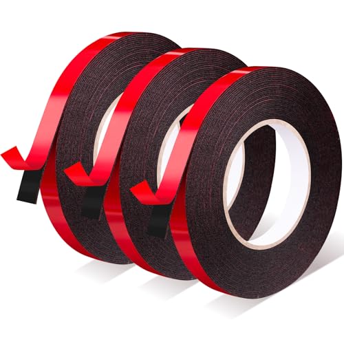 Lanovuto Doppelseitiges Klebeband Extra Stark 3pks (10m x 10mm/12mm/15mm) Wasserfest, Hitzebeständig Beidseitiges Klebeband, für Wand und LED Streifen, Auto, Wohn, Outdoor von Lanovuto