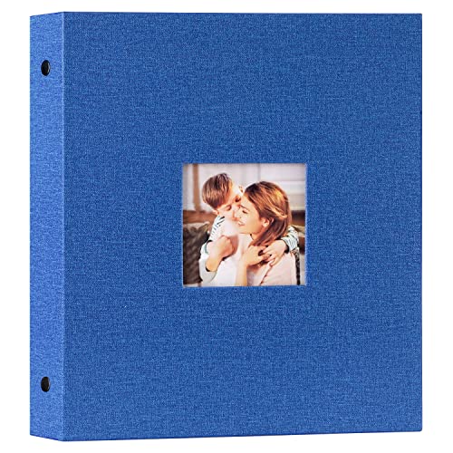 Lanpn Fotoalbum, 13 x 18 cm, Leinen, Einsteckalbum, für 200 Bilder im Hochformat, 33 x 45 cm, Blau von Lanpn