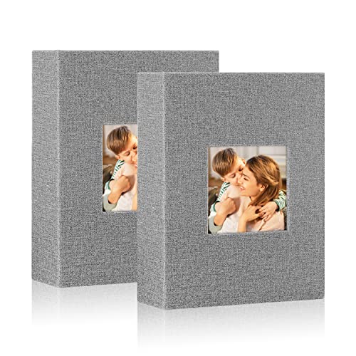 Lanpn Fotoalbum, 7 x 5 Taschen, Leinen, Einsteckalbum, für 100 Bilder im Hochformat, 13 x 18 cm, Grau, 2 Packungen Lanpn Fotoalbum, 7 x 5 Taschen, Leinen, Einsteckalbum, für 100 Bilder im Hochformat, 13 x 18 cm, Grau, 2 Packungen von Lanpn