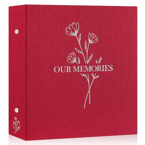 Lanpn Fotoalbum 10x15 1000, Extra Großes XXL Leinen Our Memories Einstecken Einsteckalbum für Hoch und Querformat Fotos Bilder Rot Lanpn Fotoalbum 10x15 1000, Extra Großes XXL Leinen Our Memories Einstecken Einsteckalbum für Hoch und Querformat Fotos Bilder Rot von Lanpn