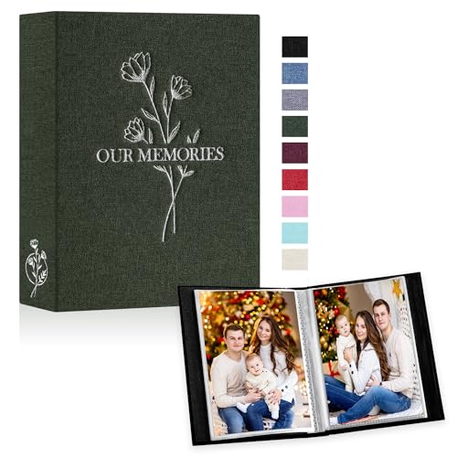 Lanpn Fotoalbum 10x15 50 2 Packungen, Klein Mini Leinen OUR MEMORIES Einstecken Einsteckalbum für Hochformat Fotos Bilder Grün Lanpn Fotoalbum 10x15 50 2 Packungen, Klein Mini Leinen OUR MEMORIES Einstecken Einsteckalbum für Hochformat Fotos Bilder Grün von Lanpn