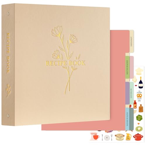 Lanpn Rezepte Ordner für Kochrezepte, 3 Ringen A4 DIY Kochbuch Selbst Schreiben, Rezeptbuch zum Selberschreiben, Recipe Binder Rezeptordner mit 8 Trennblättern und 2 Aufklebern, Hafer Lanpn Rezepte Ordner für Kochrezepte, 3 Ringen A4 DIY Kochbuch Selbst Schreiben, Rezeptbuch zum Selberschreiben, Recipe Binder Rezeptordner mit 8 Trennblättern und 2 Aufklebern, Hafer von Lanpn