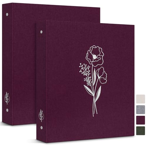 Lanpn Ringbuch Basic DIN A4 2 Stück, Leineneinband Ringbuch Ordner A4 mit 3 Ringe 2,5 cm runde Ringe hält 21,6 x 27,9 cm Papier für Zuhause Büro Schule Journaling Sammlungen (lila) von Lanpn