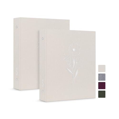 Lanpn Ringbuch Basic DIN A5 2 Stück, Leineneinband Ringbuch Ordner A5 mit 6 Ringe 1,9 cm runde Ringe hält A5 Papier für Zuhause Büro Schule Journaling Sammlungen (Beige) von Lanpn