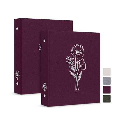 Lanpn Ringbuch Basic DIN A5 2 Stück, Leineneinband Ringbuch Ordner A5 mit 6 Ringe 1,9 cm runde Ringe hält A5 Papier für Zuhause Büro Schule Journaling Sammlungen (lila) von Lanpn