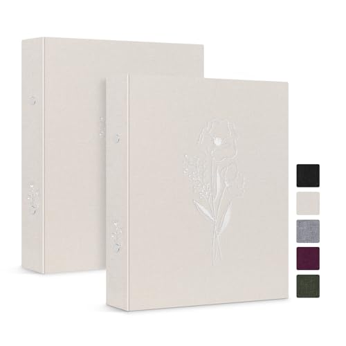 Lanpn Ringbuch Basic DIN A5 2 Stück, Leineneinband Ringbuch Ordner A5 mit 2 Ringe hält A5 Papier für Zuhause Büro Schule Journaling Sammlungen (Beige) von Lanpn