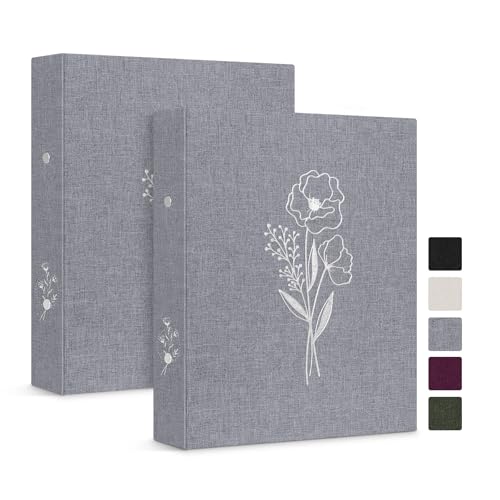 Lanpn Ringbuch Basic DIN A5 2 Stück, Leineneinband Ringbuch Ordner A5 mit 2 Ringe hält A5 Papier für Zuhause Büro Schule Journaling Sammlungen (Grau) von Lanpn