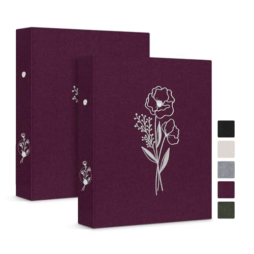 Lanpn Ringbuch Basic DIN A5 2 Stück, Leineneinband Ringbuch Ordner A5 mit 2 Ringe hält A5 Papier für Zuhause Büro Schule Journaling Sammlungen (Lila) von Lanpn