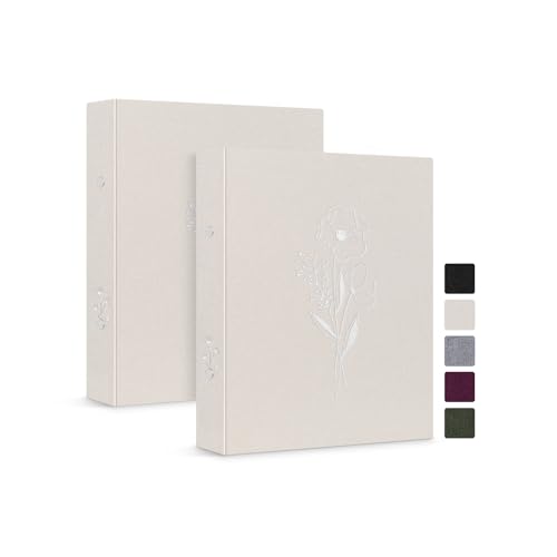 Lanpn Ringbuch Basic DIN A6 2 Stück, Leineneinband Ringbuch Ordner A6 mit 6 Ringe hält A6 Papier für Zuhause Büro Schule Journaling Sammlungen (Beige) von Lanpn