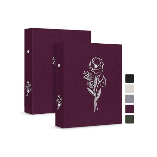 Lanpn Ringbuch Basic DIN A6 2 Stück, Leineneinband Ringbuch Ordner A6 mit 6 Ringe hält A6 Papier für Zuhause Büro Schule Journaling Sammlungen (Lila) von Lanpn