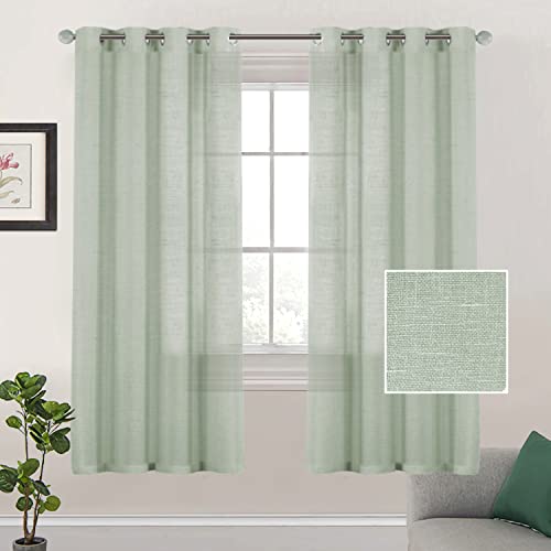 Lanqinglv Gardinen Vorhänge mit ösen Voile Vorhang 2er Set H 160 x B 132 cm,Salbei Grün Leinenoptik Halbtransparent Vorhänge für Wohnzimmer Schlafzimmer Kinderzimmer,Leinen Schiebevorhang Lanqinglv Gardinen Vorhänge mit ösen Voile Vorhang 2er Set H 160 x B 132 cm,Salbei Grün Leinenoptik Halbtransparent Vorhänge für Wohnzimmer Schlafzimmer Kinderzimmer,Leinen Schiebevorhang von Lanqinglv