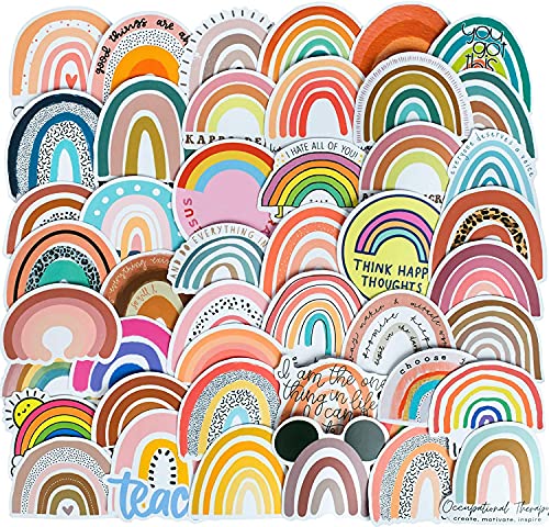 50St. Regenbogen Aufkleber Vinyl wasserdichte Sticker Rainbow-Aufkleber für Laptop, Skateboard, Wasserflaschen, Schutzhelm, Stoßstange, Computer, Hydroflask, Telefon, Auto von Lanseede