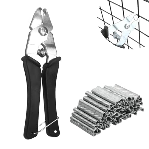 Wurstclipper, Hog Ring Zange, Wurst Clipper Zange, Zaunzange, Garten Zaunzange, Schweineringzange, Wurstklipperzange, Sprengringzange mit 1200 Clips, für Auto Kissen, Zäune, Pet Käfige Wurstclipper, Hog Ring Zange, Wurst Clipper Zange, Zaunzange, Garten Zaunzange, Schweineringzange, Wurstklipperzange, Sprengringzange mit 1200 Clips, für Auto Kissen, Zäune, Pet Käfige von Lansls