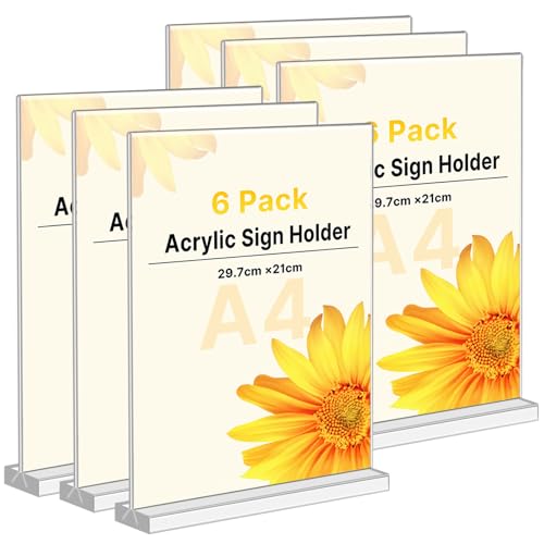 Lanswood Aufsteller A4 Acryl Tischaufsteller A4 Plexiglas Display Ständer Menühalter für Tische Acryl Aign Halter Display Ständer freistehend für Bastelmessen 6 Stück Lanswood Aufsteller A4 Acryl Tischaufsteller A4 Plexiglas Display Ständer Menühalter für Tische Acryl Aign Halter Display Ständer freistehend für Bastelmessen 6 Stück von Lanswood