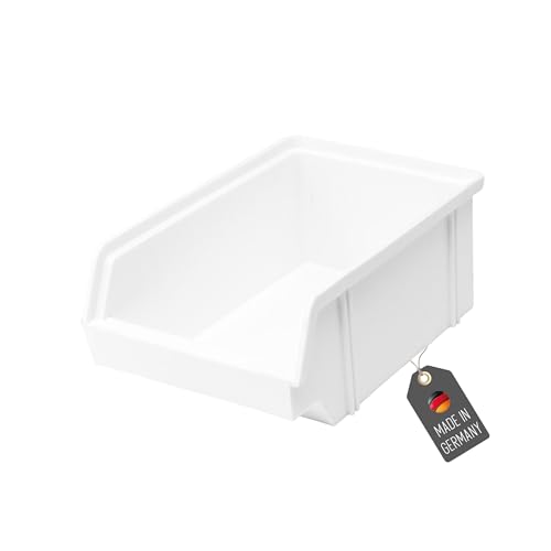 Lantelme Stapelbox aus Kunststoff Weiß 60 x 100 x 150mm | Made in Germany | Lagersichtkasten für Praxis Werkstatt Lager Garage | Sortierbox für Schrauben Nägel Kleinteile | Sichtlagerbox Lantelme Stapelbox aus Kunststoff Weiß 60 x 100 x 150mm | Made in Germany | Lagersichtkasten für Praxis Werkstatt Lager Garage | Sortierbox für Schrauben Nägel Kleinteile | Sichtlagerbox von Lantelme