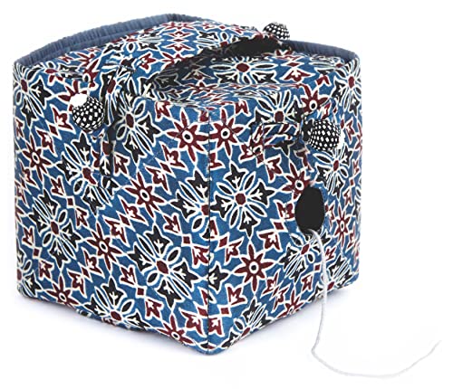 Lantern Moon - Lantern Moon Ajrak Seide Blumen Design Würfel-Geformt Stricken Aus Garn Kasten mit Handhaben - 1 Stück Lantern Moon - Lantern Moon Ajrak Seide Blumen Design Würfel-Geformt Stricken Aus Garn Kasten mit Handhaben - 1 Stück von Lantern Moon