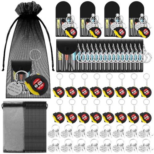 Lanties 48-teiliges Mini-Maßband-Schraubendreher-Schlüsselanhänger-Set, Mitarbeiter, Kollegen, Herren, Weihnachtsgeschenke, Vatergeschenke, Großpackung für Erwachsene, Partygeschenke von Lanties
