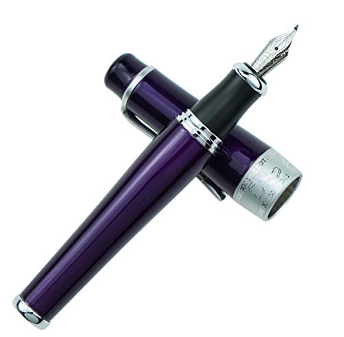 Duke Luxus lila Füllfederhalter, asiatische Kalligraphie, gebogene Feder, Fude Pen Fine to Wide Point, Charlie Chaplin Serie Duke Luxus lila Füllfederhalter, asiatische Kalligraphie, gebogene Feder, Fude Pen Fine to Wide Point, Charlie Chaplin Serie von Lanxivi