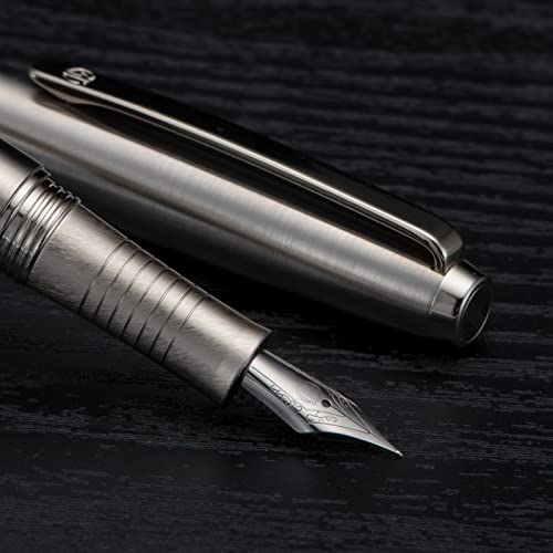 Lanxivi Füllfederhalter aus Edelstahl, Extrafeine Feder, mit Konverter und Metall-Geschenkbox Lanxivi Füllfederhalter aus Edelstahl, Extrafeine Feder, mit Konverter und Metall-Geschenkbox von Lanxivi