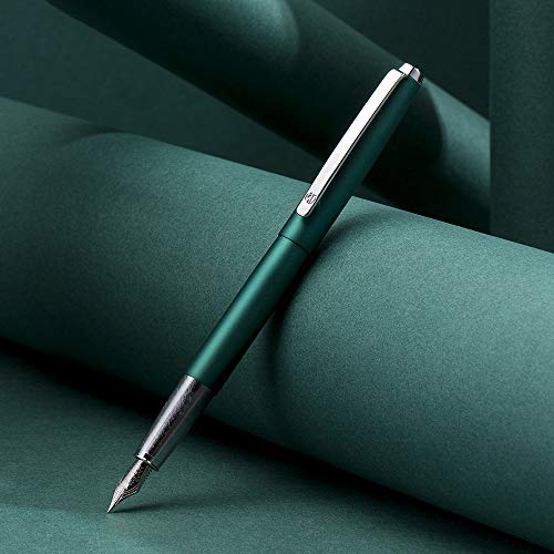 Hongdian 525 Morandi Serie Füllfederhalter, grüne Farbe Iridium, extra feine Feder, Tintenstift mit Metall-Stiftetui von Lanxivi