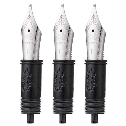Jinhao 100 Füllfederhalter, feine Schreibfederhalter mit schwarzem Abschnitt, silberfarbener Rand, kompatibel mit Jinhao 100, X350, X850, 9016, 9036, 9065, 3 Stück Jinhao 100 Füllfederhalter, feine Schreibfederhalter mit schwarzem Abschnitt, silberfarbener Rand, kompatibel mit Jinhao 100, X350, X850, 9016, 9036, 9065, 3 Stück von Lanxivi