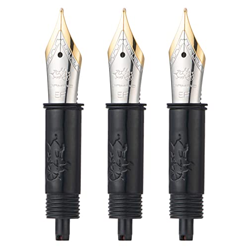 Jinhao 82 Füllfederhalter, extra feine Feder mit schwarzem Teil, goldfarbener Rand, kompatibel mit Jinhao 82, 88, 95, 3 Stück Jinhao 82 Füllfederhalter, extra feine Feder mit schwarzem Teil, goldfarbener Rand, kompatibel mit Jinhao 82, 88, 95, 3 Stück von Lanxivi